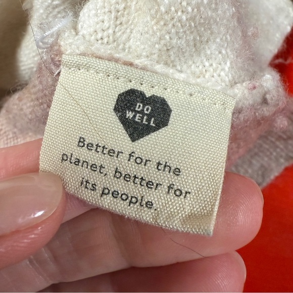 MADEWELL COLOR BLOCK SHADES OF BROWN HIGH NECK LONG SLEEVE SWEATER - Picture 5 of 6